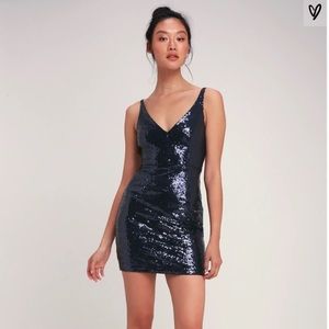 Lulu’s | Navy Sequin Bodycon Dress | NEW WITH TAGS